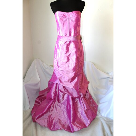 NWT Jessica McClintock Gunne Sax Pink Purple Gown Bubble Gem Size 11 Strapless - Picture 1 of 11